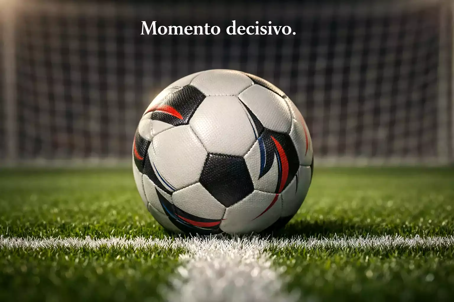 Pallone da calcio sulla linea di porta durante una partita