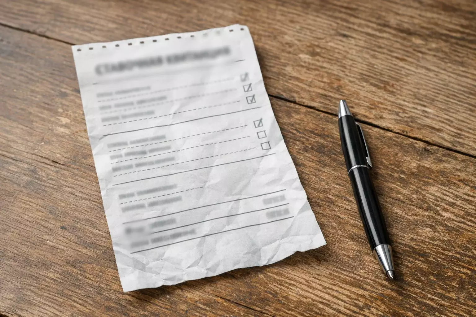 Ricevuta di scommessa su un tavolo con penna accanto