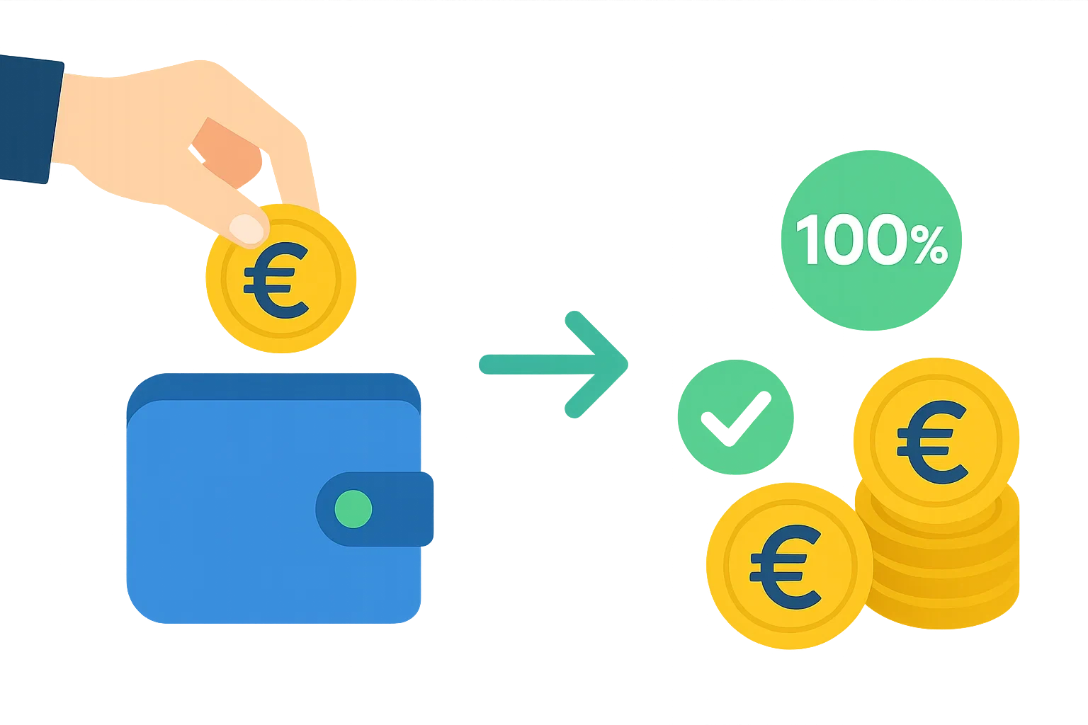 Schema di funzionamento del bonus sul deposito con raddoppio delle monete